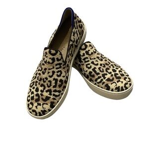 Rothy leopard print slip on sneakers